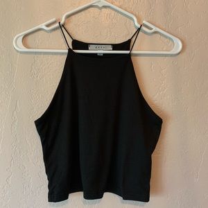soft black cropped tank